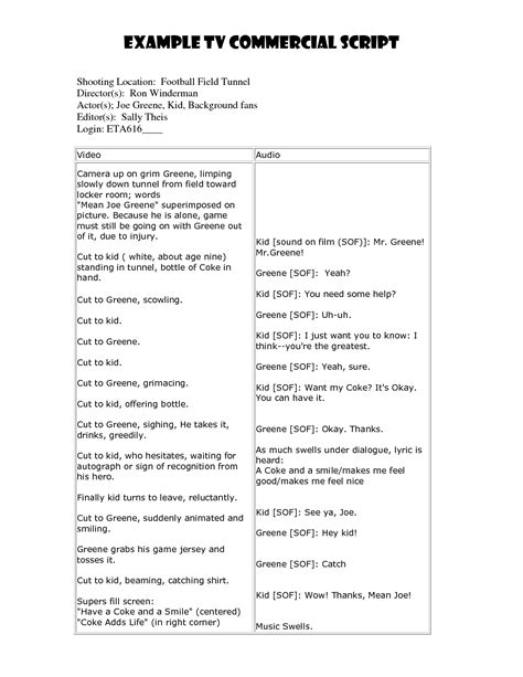 Image result for Sample Radio Ad Script