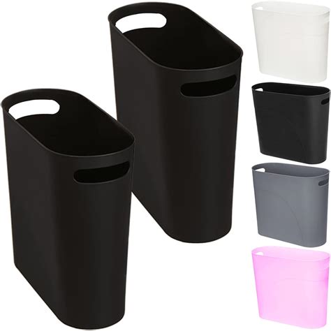 LOSYHU 3.2 Gallon Slim Waste Basket 12L Plastic Garbage Container Bin ...