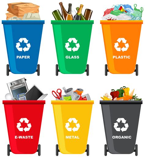 Set of different trash bin 303371 Vector Art at Vecteezy
