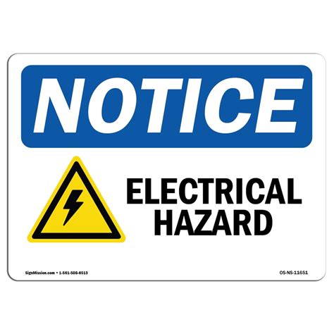 Buy OSHA Notice - Electrical Hazard Sign With Symbol | Heavy Duty Sign ...