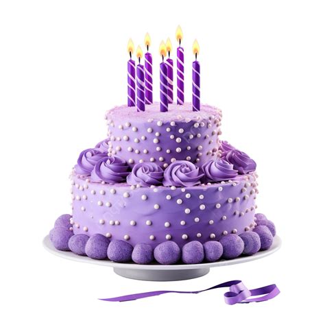 Purple Happy Birthday Cake