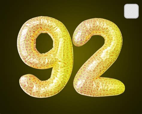 Kids 3d number 92 illustration | Premium PSD
