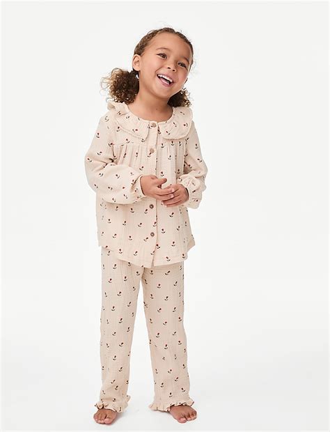 Buy Pure Cotton Ditsy Floral Pyjamas (1-8 Yrs) at Marks & Spencer