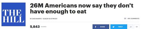 美国人口普查局：2600万人吃不饱饭，触及历史最高水平