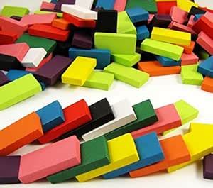 BlueSnail 10 Colors Authentic Standard Basswood Wooden Domino Blocks ...