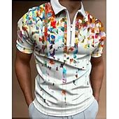 Men's Rainbow Hawaiian Polo Shirts Golf Shirt Short Sleeve Polo Shirts ...