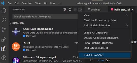 Image result for Visual Studio Code Add VSIX Extension