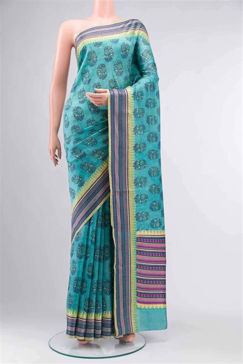 Blue Printed Silk Saree – Nalli Silk Sarees Pvt Ltd