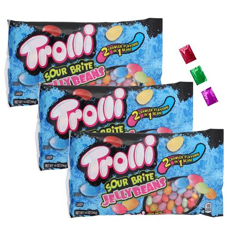 Trolli Sour Brite Jelly Beans Candy 14 Oz Bag, Colorful Sour Jelly ...