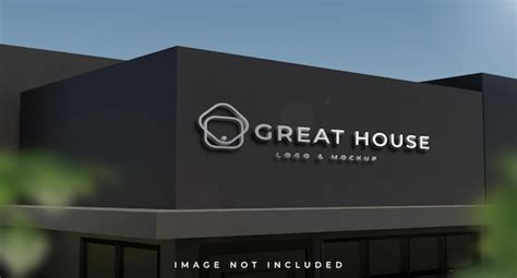 Storefront logo mockup Gebouw logo mockup | Premium PSD