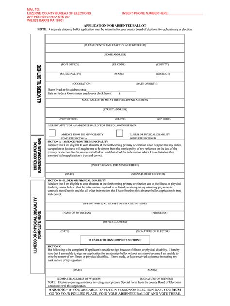 Absentee Ballot Application Form 的图像结果