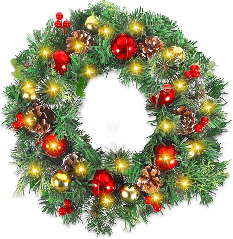 30CM Christmas Wreath,Artificial Christmas Wreath for Front Door ...