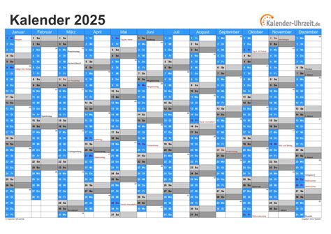 KALENDER 2025 ZUM AUSDRUCKEN - KOSTENLOS