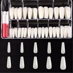 Buy Beetles Coffin Nail Tips Set- 500Pcs Acrylic Press on Nails Natural ...