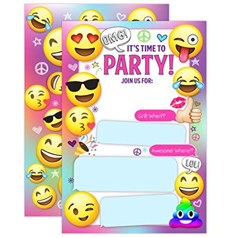 Buy Emoji Party Invitations Girl Emoji Birthday Invitations Emoji ...