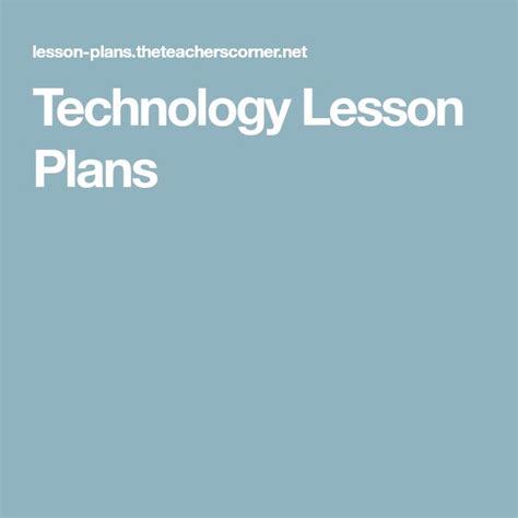 Image result for Technology Lesson Plans