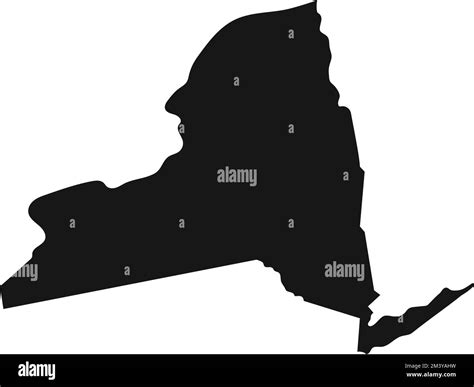 Simplified black silhouette of New York state border Stock Vector Image ...