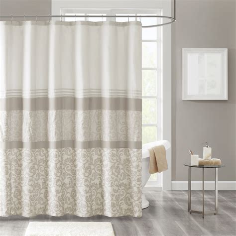510 Design Neutral Shower Curtain, Traditional Embroidered Bathroom ...
