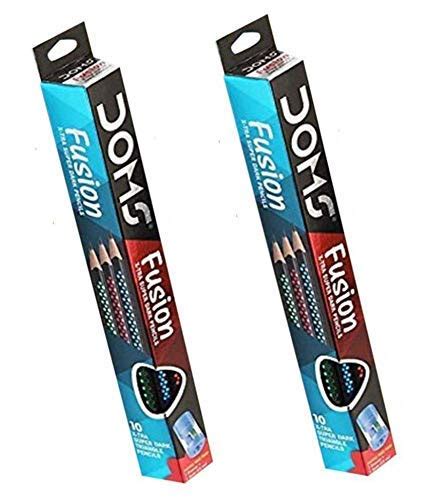 DOMS Fusion Xtra Super Dark Pencil School Stationary Rubber Tipped ...