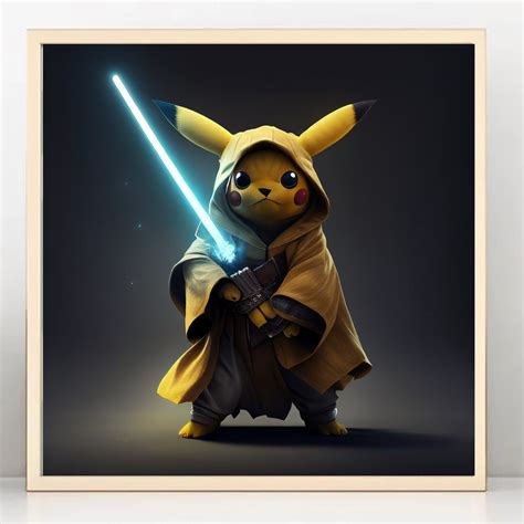 Jedi Pikachu STAR WARS Wall Art Digital Art Print for - Etsy Hong Kong