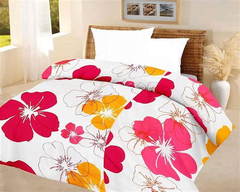 Buy gemshop Poly Cotton Floral Print Reversible Single Bed AC Blanket ...