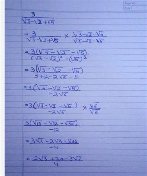 Rationalise the denominator: 3/√3+√5-√2 - Brainly.in