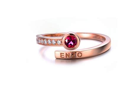 【ENZO18K玫瑰金镶石榴石及钻石戒指戒指】价格_图片_怎么样_材质_腕表之家
