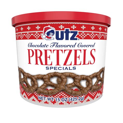 Utz 15oz Festive Chocolate Flavored Pretzels Tub for Holidays, Perfect ...