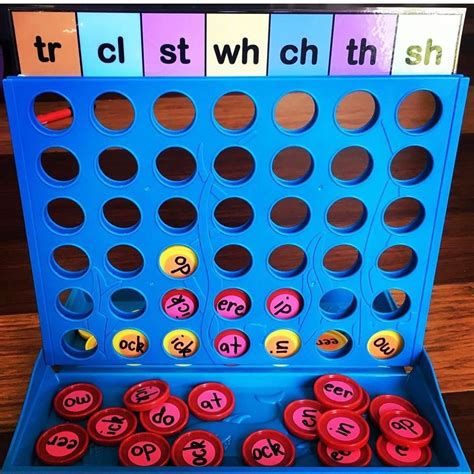 Connect Four Word Endings Matching Game for Students
