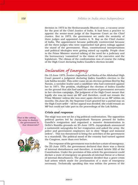 The Crisis Of Democratic Order - NCERT Book of Class 12 Politics In ...