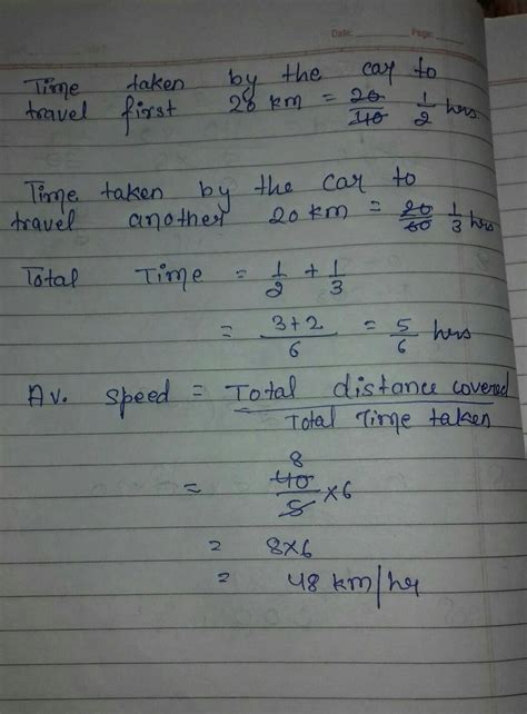 a car travels 20 km at uniform speed of 40 km per hour and next 20 km ...