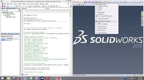 SolidWorks API Tutorial #2, Editing Code - YouTube