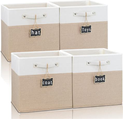 Amazon.com - Dyvavna storage cubes 11x11x11Set of 4,Foldable Fabric ...