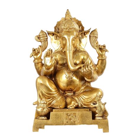 Large Pure Brass Ganesha Statue - 24" – Budhshiv.com