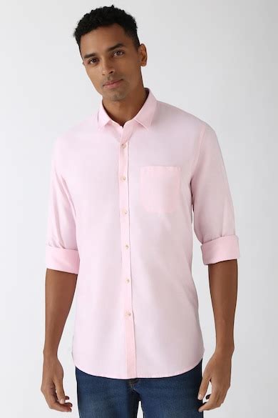 Buy Men Pink Slim Fit Solid Full Sleeves Casual Shirt Online - 39689593 ...