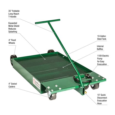 John Dow 10 Gallon Low Profile Antifreeze Drain with Electric Evac Pump - Unique Drain Plugs