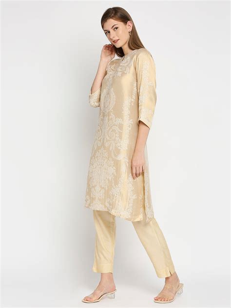 Brocade Off White Ethnic Motifs Design Kurta – Cloth Haus