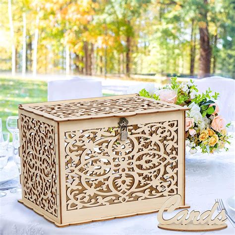 Wooden Wedding Card Mini Gift Boxes Rustic Wooden Card Box Rustic