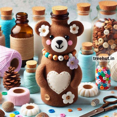 Bear Bottle Decoration Ideas, Bottle Upcycle Craft Ideas