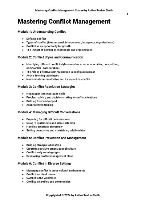Mastering Conflict Management Course - 1 Mastering Conflict Management ...