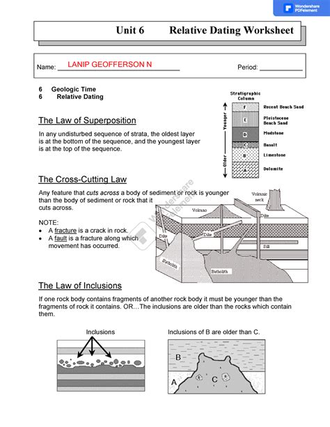 Image result for Absolute Dating Worksheet Answers