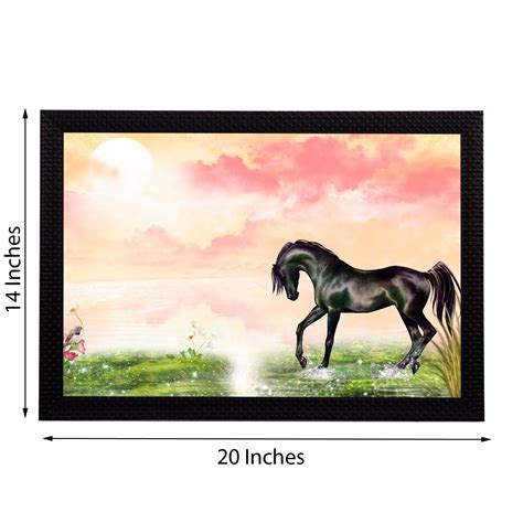 Black Horse Satin Matt Texture UV Art Painting - eCraftIndia Online