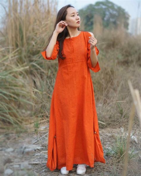 Women's Gerua Tunic Dress – Rust | The Svaya