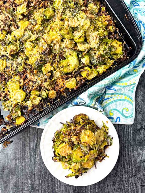 Parmesan Roasted Shredded Brussel Sprouts | low carb side dish