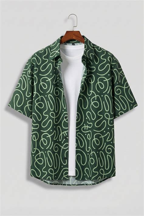 Abstract Maze Green All Over Print Oversized Exclusive Shirt – Veirdo