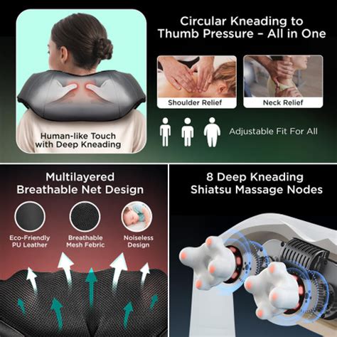 DR PHYSIO (USA) Electric HEAT Shiatsu Massager Machine Body Massagers ...