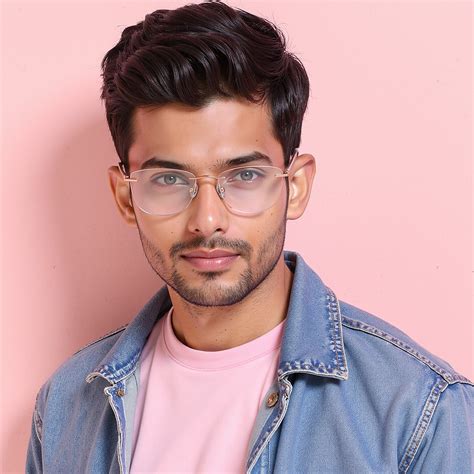 Buy Rose Gold Pink Transparent Rimless Cat Eye Vincent Chase Classic ...