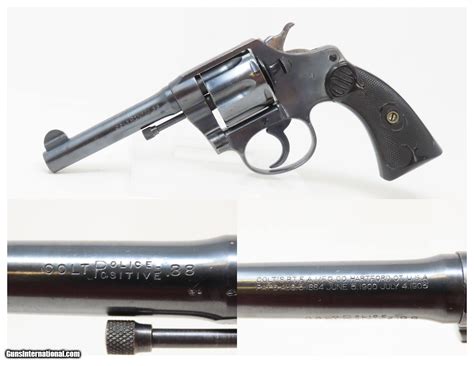 COLT Double Action POLICE POSITIVE .38 Long Colt SELF DEFENSE Revolver ...