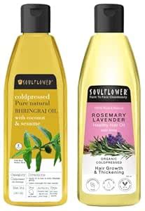 Buy Soulflower Rosemary Lavender Hair Oil - 225ml Bhringraj Hair Oil ...