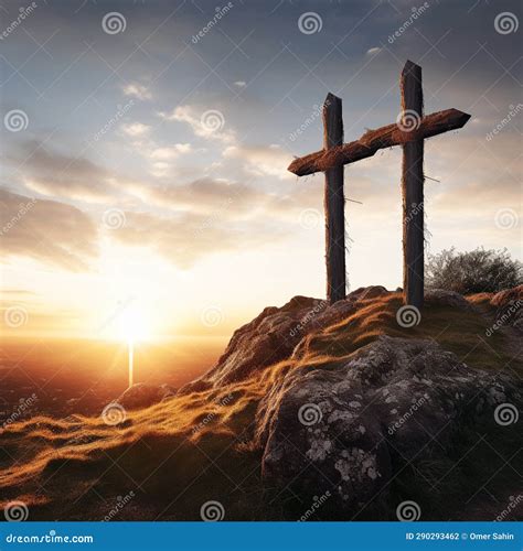 Cross at Calvary - Awe-inspiring Image of a Wooden Cross on a Hill ...
